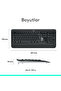 MK540 Advanced Kablosuz Türkçe Q Klavye Mouse Seti, Siyah 5099206 077485 - 9