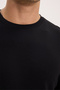 Men's Regular Fit Comfortable Cut Extra Soft Modal Fabric Crew Neck Short Sleeve Black T-Shirt - 4