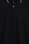 Men's Regular Fit Comfortable Cut 100% Cotton Short Sleeve Black Polo Neck T-Shirt with Stripe Detail - 5
