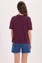 Women's Relax Fit Comfortable Cut 100% Cotton Crew Neck Burgundy T-Shirt - 8