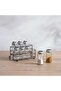 Derya 8-Piece Glass Spice Jar With Metal Stand - Clear - 3