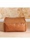 Astic Leather Pouf 60x60x25cm - Tan - 6