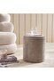Savannah Polyester Chenile Pouf 35x35x38cm- Taupe