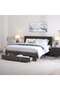Syran King Bed 180x200 Cm - Grey