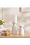Alida Wooden Pillar Candle Holder 9.5x15cm - White - 3