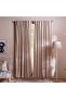Amanda Velvet 2 Piece Blackout Curtain Set 130x240cm - Beige