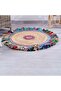 AMARA CHINDI & JUTE ROUND RUG MULTI D90CM
