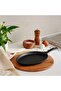 Ferric Cast Iron Oval Sizzler Black 18cm