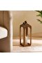 Zaida Metal Lantern With Glass 20x20x58cm - Brass Antique