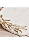 Ornate Marble Serving Tray With Metal Handle 48x28x6cm- White Gold - 2