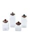 Amaya 4-piece Glass Canister With Wooden Lid - Clear - 3
