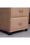 EMIRATES DOUBLE DRAWER NIGHT STAND-VELVET~GOLD - 2