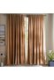 Serena Cotton Velvet Curtain Pair With Heading Tape-135x300- Beige