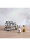 Derya 8-Piece Glass Spice Jar With Metal Stand - Clear