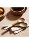 Legna 2-Piece Ribbed Salad Serving Set 30x7.5x1.5cm - White Natural