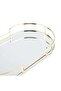 Melora Oval Metal Tray With Glass Mirror 32x18x4.6cm- Gold - 4