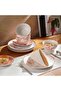 Forsythia 12-piece Porcelain Dinner Set -peach