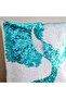 Mermaid Sequins Filled Cushion 33x33cm - Blue - 2