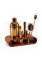 Aurele 10-piece Tool Set With Wooden Stand - Gold - 3