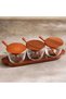 Billi 3-piece Glass Condiment Set W/ Wooden Tray & Lid & Spoon 33.8x10x8.3cm - Natural - 4