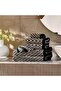 Clark Chevron 6 Piece Yarndyed Towel Set- Black/beige