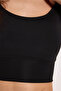 Women's Slim Fit Slim Fit Slim Strap Square Neck Black Crop - 7