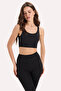 Women's Slim Fit Slim Fit Slim Strap Square Neck Black Crop - 4