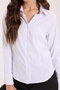 Women's Slim Fit, Close-Fitting, Classic Collar, Long Sleeve, Lycra White Shirt - 7