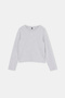 Gray Melange Girl's Plain/Basic Crew Neck Knitted Flexible School T-Shirt Tkdaw27Ts00008 - 6
