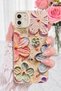For iPhone 11 Case Color Changing Rhinestone Camera Lens Protection Pink Flower Pattern Shock Absorption Cover - 2