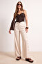 Taş Wide Leg/Geniş Paça Yanları Düğmeli Dokuma Kumaş Pantolon TWOSS20PL0398