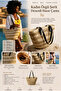 Women's Knitted Stripe Patterned Straw Bag Beige - 4