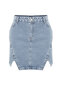 Mavi Çift Yırtmaçlı A line Comofrt/Orta Esnek BüyüK Beden Denim Etek TBBSS23AZ00056 - 10