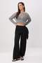Siyah Şal Bağlama Detaylı Wide Leg/Geniş Paça Pantolon TWOSS26PL00249 - 2
