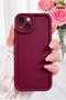 iPhone 13/14 Case Camera Protected Soft Textured Colorful Silicone Cover Burgundy - 2
