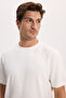 Men's Regular Fit Comfortable Cut Extra Soft Modal Fabric Crew Neck Short Sleeve White T-Shirt - 6