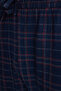 Men's standard fit regular cut cotton checkered navy blue pajama bottoms with drawstring waist and pockets. - 5