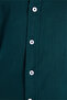 Men's Slim Fit 100% Cotton Buttoned Collar Flam Linen Green Shirt - 6