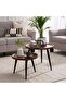 KALANI COFFEE TABLE SET OF 2 ROUND - BROWN BLACK