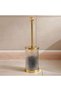 Astrid Glass Toilet Brush Holder 11x11x38.25cm - Gold - 4