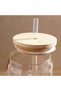 Silas Mason Jar With Bamboo Lid And Straw 480ml -clear - 2