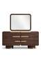 Vienna Dresser With 6 Drawers And Mirror Ceramic- Brown & Gold ~ Brown - 6