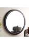 Meggy Wooden Wall Mirror Dia 152.5cm - Black
