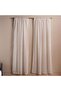 Linen Block Sheer 2 Piece Curtain Set 135x300cm - Beige - 3