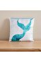 Mermaid Sequins Filled Cushion 33x33cm - Blue