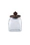 Amaya 4-piece Glass Canister With Wooden Lid - Clear - 5