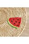 Caliente Watermelon Embroidered Woven Placemat 38cm Round - Natural - 2