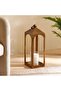 Zaida Metal Lantern With Glass 15x15x41cm - Brass Antique