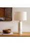 Shelley E27 Natural Capiz Table Lamp Dia 30x54cm - White