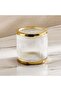 Astrid Glass Cotton Jar 10x10x10cm - Gold - 4